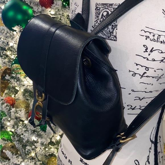 Abby Alley Mini Adelaide Backpack Handcrafted in Kenya in Black Leather - Picture 14 of 16